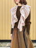 Pinkish Beige Luxe Cashmere Ruffle Collar Wrap