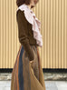 Pinkish Beige Luxe Cashmere Ruffle Collar Wrap