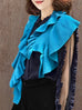 Bright Blue Luxe Cashmere Ruffle Collar Wrap