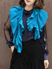 Bright Blue Luxe Cashmere Ruffle Collar Wrap