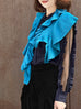 Bright Blue Luxe Cashmere Ruffle Collar Wrap