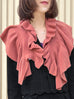 Brick Red Luxe Cashmere Ruffle Collar Wrap