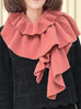 Brick Red Luxe Cashmere Ruffle Collar Wrap