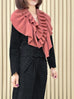 Brick Red Luxe Cashmere Ruffle Collar Wrap