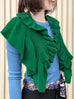 Jade Green Luxe Cashmere Ruffle Collar Wrap