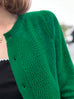 Jade Green Pointelle Stitches Cashmere Wool Blend Cardigan