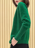 Jade Green Pointelle Stitches Cashmere Wool Blend Cardigan