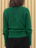 Jade Green Pointelle Stitches Cashmere Wool Blend Cardigan