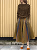 Khaki Brown Pointelle Stitches Cashmere Wool Blend Cardigan