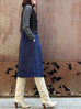 Navy/ Black Angora Wool Blend Two-Tone Gilet Dress