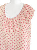 Flower Dotty Print Partial Ruffle Collar Silk Tank