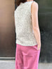 Mono Shades Trim V-neck Sleeveless Woollen Tweed Top