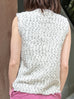 Mono Shades Trim V-neck Sleeveless Woollen Tweed Top