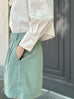 Pastel Green Pleated Detail Breezy Silky Shorts