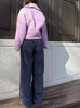 Sugary Lilac Petal Collar Furry Wool Teddy Short Coat