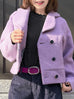 Sugary Lilac Petal Collar Furry Wool Teddy Short Coat