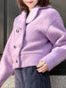 Sugary Lilac Petal Collar Furry Wool Teddy Short Coat