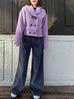 Sugary Lilac Petal Collar Furry Wool Teddy Short Coat