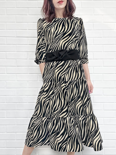 Of Two selling Minds Zebra 100% Silk Dress