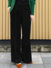 Pinstripes Crease Front Wide-Leg Trousers w/Removable Silky Sash