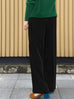 Pinstripes Crease Front Wide-Leg Trousers w/Removable Silky Sash