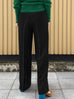 Pinstripes Crease Front Wide-Leg Trousers w/Removable Silky Sash