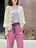 Sweet Pink Crease Front Wide-Leg Trousers w/Removable Silky Sash