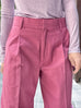 Sweet Pink Crease Front Wide-Leg Trousers w/Removable Silky Sash