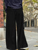 Black Origami Pleated Front Wide-Leg Dress Trousers