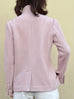 Soft Pink Pocket Detail Double Breasted Cashmere Woollen Blazer