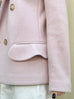 Soft Pink Pocket Detail Double Breasted Cashmere Woollen Blazer