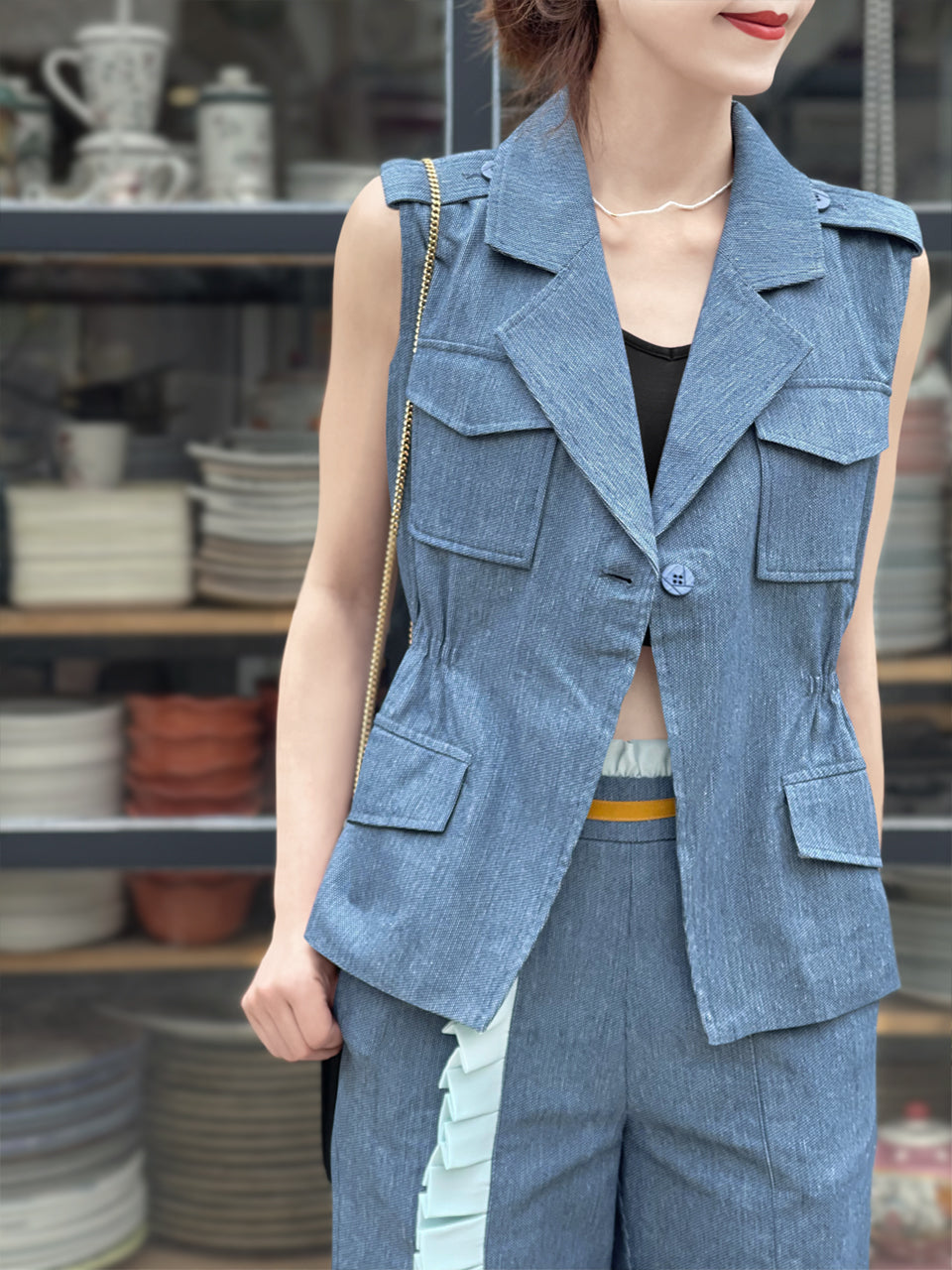 Long Jackets Women Chambray Utility Jacket Women's Basic Solid Color Button  Down Denim Cotton Jacket With Pockets Denim Jacket Coat Denim Lined Jacket