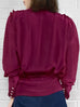 Last Chance! Merlot Retro Vibe Silky Statement Blouse